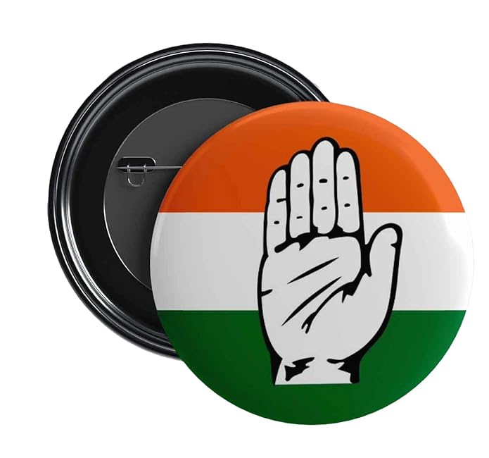 NIVARA Pin Badges for Election | Vote For Your Party | Election Badges | Indian National Congress & BJP Symbols Pin Badge | Bhartiya Janata Party Badges